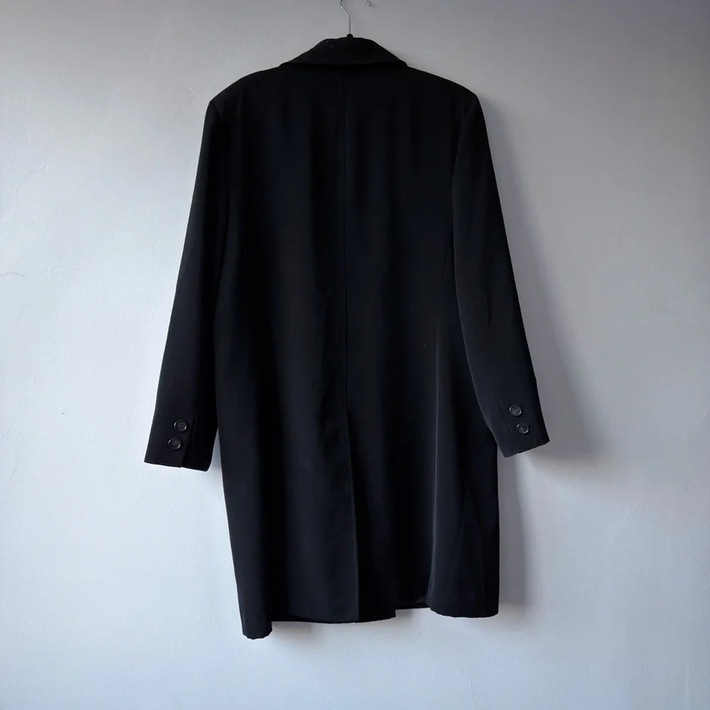 Classic Black‎ Women's Button Down Coat - Picture 4 of 4